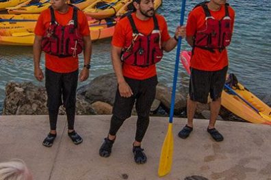 Paddling instruction being given by the guides at Eco Adventures