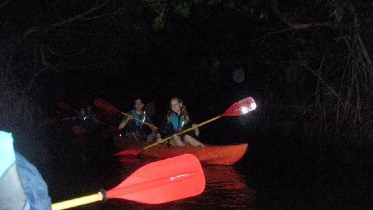 a person swinging a bat at night